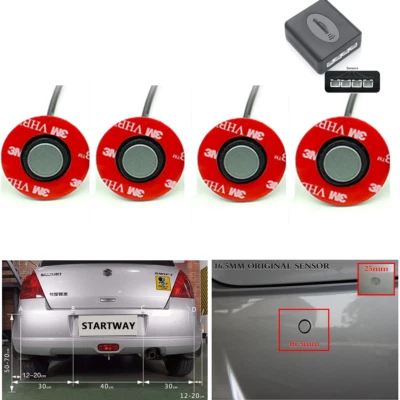 4 Sensores de Estacionamiento Zumbador Coche Retroceso Sistema de Radar Trasero Alarma de Sonido Gris Foto 1 de 4