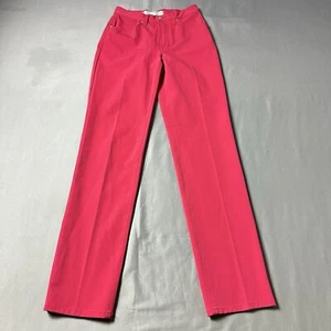 Versace Pants Women 25x32 Red Slacks Nylon Ittierre SpA Italy Straight Flat Fron - Picture 1 of 18