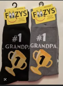 #1 GRANDPA TROPHY Casual Socks, GRANDFATHER Foozys Novelty FUN Gift Fathers Day - Picture 1 of 1