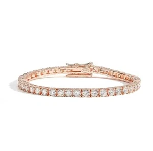 3ct Tennis Bracelet 18K Rose Gold Lab-Created Diamond Test Pass, 20cm LED Box - Picture 1 of 3