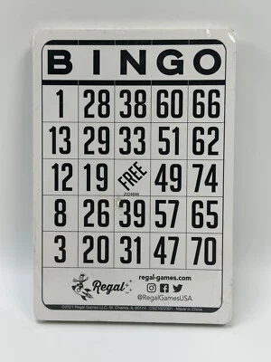 Tarjetas de bingo clásicas de Regal Games. 50 tarjetas blancas/negras 5,25 x 4,17 pulgadas Foto 1 de 4