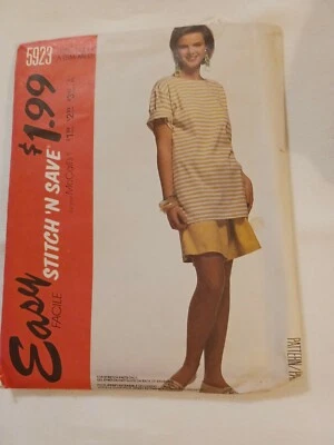 MCCALLS STITCH n SAVE VINTAGE MISSES T SHIRT SHORTS PATTERN 5923 SIZE 10-16 - Image 1 of 3