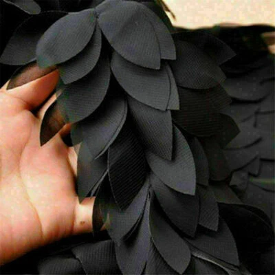 Vestido de novia con ribete de hojas de gasa de 1 yarda cinta de encaje para brillar hágalo usted mismo artesanía Foto 1 de 4