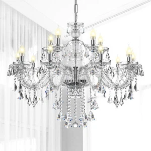 15 Arm Chandelier Chandelier Glass Pendant Light Lamp Hanging Light Decoration - Picture 1 of 11