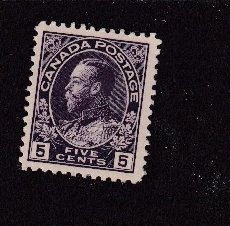 CANADA # 112 VF-MLH  5cts VIOLET ADMIRAL CAT VALUE $60 (XXREW223) - Image 1 of 1