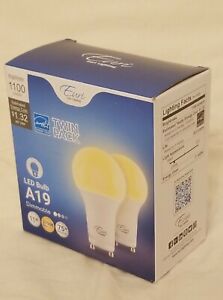Euri Lighting EA19-11W2020eG-2 2-Pack LED A19 Bulb, Dimmable, 11W (75W Eqv) GU24