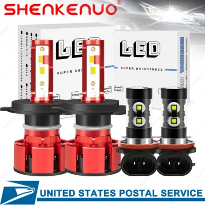 For Suzuki Aerio 2002-2006 2007 4X LED Headlight High/Low + Fog Light Bulbs Kit - Image 1 of 4