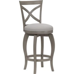 Hillsdale Ellendale 39" Fabric Contemporary Counter Stool in Gray - Picture 1 of 9