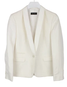 MASSIMO DUTTI 6004 Blazer Women's (EU) 44 Mulberry Silk Linen Lined Shawl Lapel - Picture 1 of 15