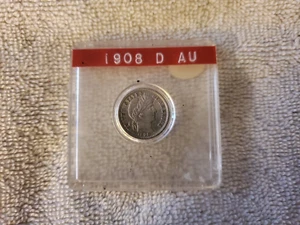 Extra Fine Barber Dime 1908-D in AU/Extra Fine Condition - Picture 1 of 6