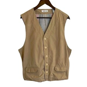 Vintage Claiborne khaki button front vest, men, L - Picture 1 of 16