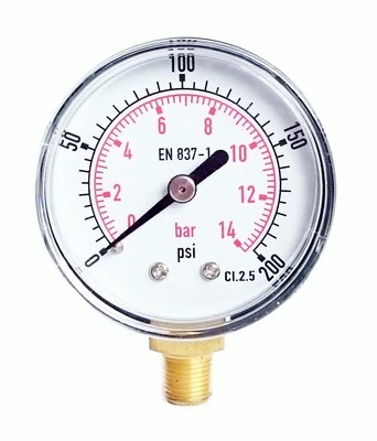 KINSTRUMENTATION Pressure Gauge 40mm Dial 1/8 BSPT Vertical 15,30,60.100,160, 300 PSI & Bar