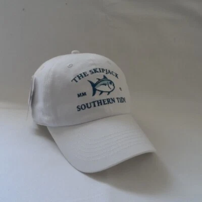 Southern Tide Big Iconic Fish Skipjack logo Adjustable Hat Ball Cap White M - Image 1 of 4