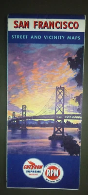1949 San Francisco California road map Chevron oil gas Bay Bridge cover - Image 1 of 4