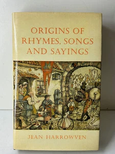 Origins Rhymes Songs Sayings Jean Harrowven Vintage 1980 Folklore Book Good - Imagen 1 de 12