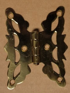 Vintage Solid Brass 3/8" Offset Butterfly Cabinet Hinge H-4A - Picture 1 of 2