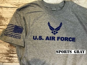 Air Force Tshirt Blue and Gray Military Shirt - Picture 1 of 13