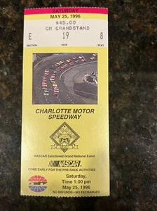 1996 Charlotte Motor Speedway Nascar Red Dog 300 Ticket Mark Martin Jeff Gordon - Picture 1 of 2