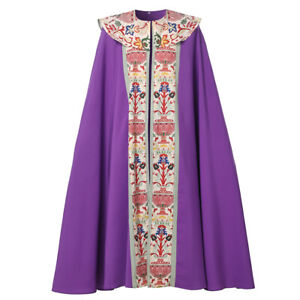 Halloween Unisex Cope Priest Vestment Patterned Robe Religious Cloak Monk Cape
