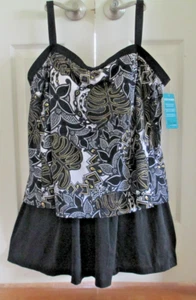 NWT MAXINE OF HOLLYWOOD SWIM BATHING SUIT DRESS FAUX TANKINI PLUS SIZE 24W - Picture 1 of 4
