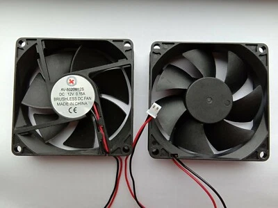 4 pcs Brushless DC Cooling Fan 12V 8020S 7 Blade 80x80xx20mm 2pin Sleeve Bearing - Image 1 of 4
