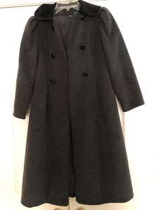 Tailored By Rothschild Size 10 USA Girls Kids Gray Black Coat Formal Wool Winter - Picture 1 of 11