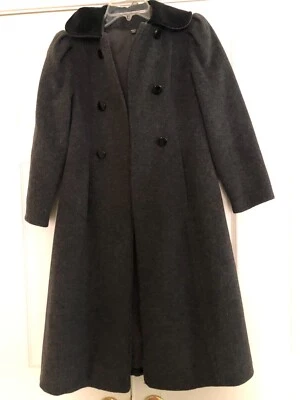 Tailored By Rothschild Size 10 USA Girls Kids Gray Black Coat Formal Wool Winter - Image 1 of 4