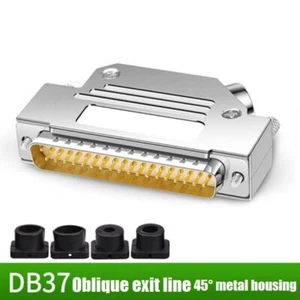 DB37 Welding Needle Male Head Female Head 37-pin Plug 45° Metal Shell Connector - Picture 1 of 11
