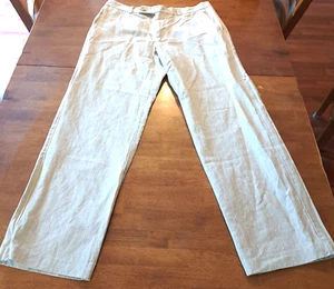 Pantalon homme Tommy Bahama coton/lin 36x32 beige avec rayures blanches preppy - Photo 1/9
