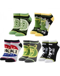 CALCETINES OFICIALES MARVEL COMICS LOKI DISEÑO COMPLETO 5 PARES DE CALCETINES DE TOBILLO - Imagen 1 de 6
