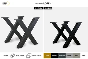 2x TISCHBEINE TISCHGESTELL TISCHKUFEN METALL STAHL TISCHFÜßE INDUSTRIAL XP - Bild 1 von 65