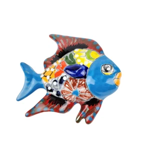 Mexican Ceramic Fish Unique Handcrafted Gift Folk Art Decor - Picture 1 of 5
