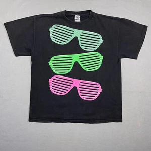 Camisa De Colección Hombres Grandes Sombras Gráficas Neón Estilo Años 80 Desteñida - Imagen 1 de 9