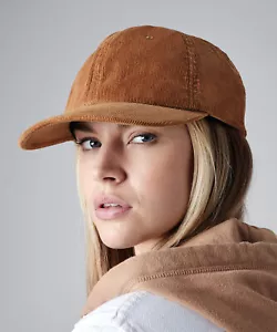 6 Panel Hat Cap Beechfield Heritage Vintage Styling Cord Cap Cotton Corduroy - Picture 1 of 8