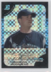 2005 Bowman Chrome First Year X-Fractor /225 Brandon Moorhead #266 Rookie RC