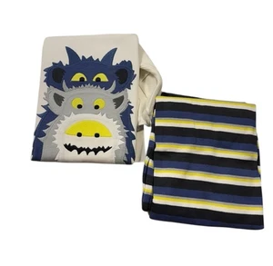 Conjunto de pijama Gymboree de manga larga para dormir. Monstruos. Parte inferior a rayas. 12 - Imagen 1 de 4