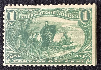 1898 US 1c Trans-Mississippi Stamp MLH F, SC#285 (CV $27.50) - Image 1 of 2