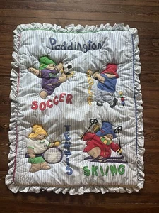 Vintage 1991 Paddington Bear by NOJO Crib Bedding blanket quilt - Picture 1 of 7