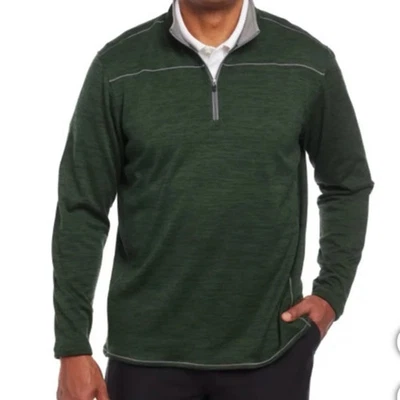 Pebble Beach Mens Green Heather Golf Performance 1/4 Zip Pullover Size XL NWT - Image 1 of 4