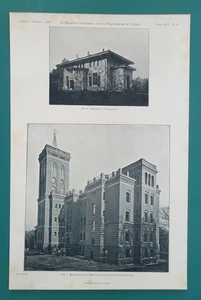 POTSDAM Royal Obervatory Magnetic & Meteorological Buildings - 1894 Print - Picture 1 of 1