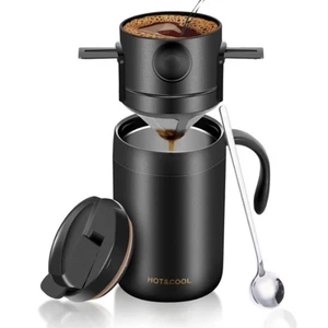 Juego de Cafetera Portátil para Acampar con de Café de Acero Inoxidabl5194 - Picture 1 of 5