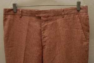 Paul Smith red check trousers 100% linen 36x28 - Picture 1 of 5