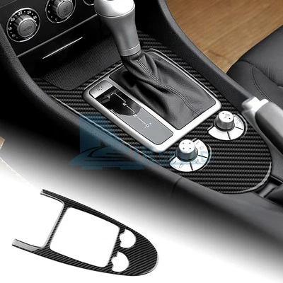 For Mercedes Benz SLK 2004-2010 Car Center Control Shift Black Carbon Fiber Trim - Imagem 1 de 4