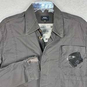 Camicia Vintage G-Star Raw Military Utility Zip Uomo L Grigio Y2K Distressed Streetwear - Foto 1 di 14
