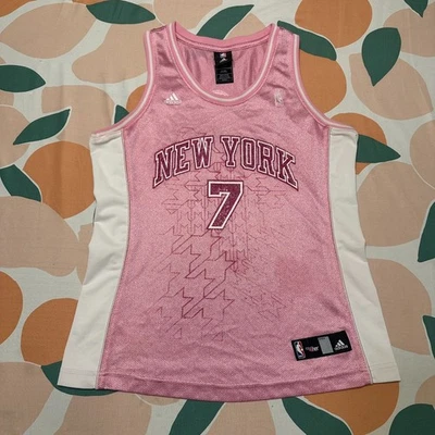 Adidas Carmelo Anthony #7 Jersey Women's Medium Pink Sparkly NBA 4Her New York - Image 1 of 4
