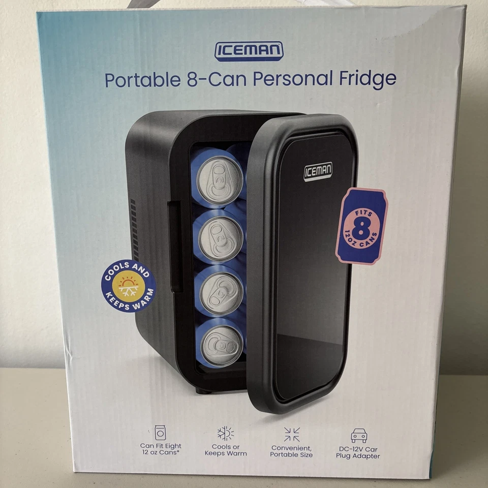 Iceman Mini Nevera Portátil Negra Enfría Calienta 4L Capacidad Cuidado de la Piel Snacks 12oz Foto 1 de 1