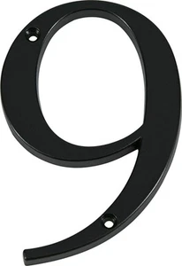 843149 Black Flush-Mount 4-Inch House Number 9 - Picture 1 of 9