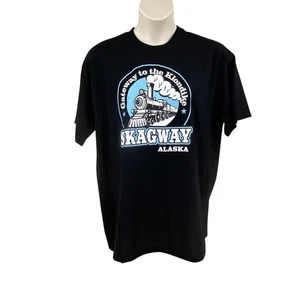 Glacier Bay Mens Graphic T-Shirt Black Size XL Skagway Alaska Klondike SS NEW - Picture 1 of 16