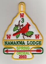 OA Nawakwa Lodge 3 Activity Patch, 2003 Spring Ordeal (eA2003-1), Mint!