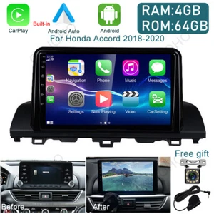 For 2018-2020 Honda Accord Radio Apple CarPlay Android 13 Car Stereo GPS FM WIFI - Foto 1 di 20